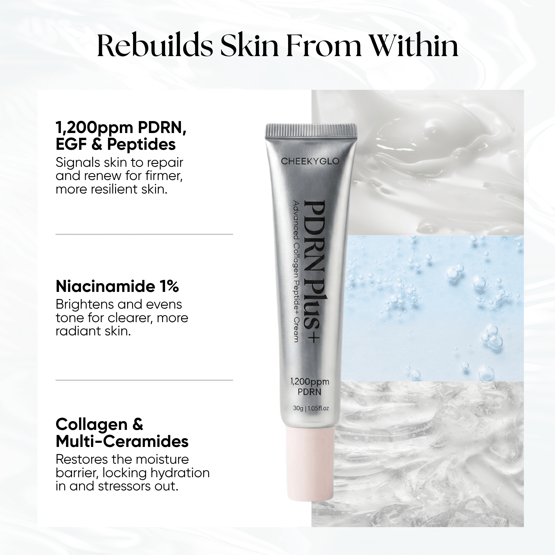 PDRN Plus+ Advanced Collagen Peptide Cream - CHEEKYGLO