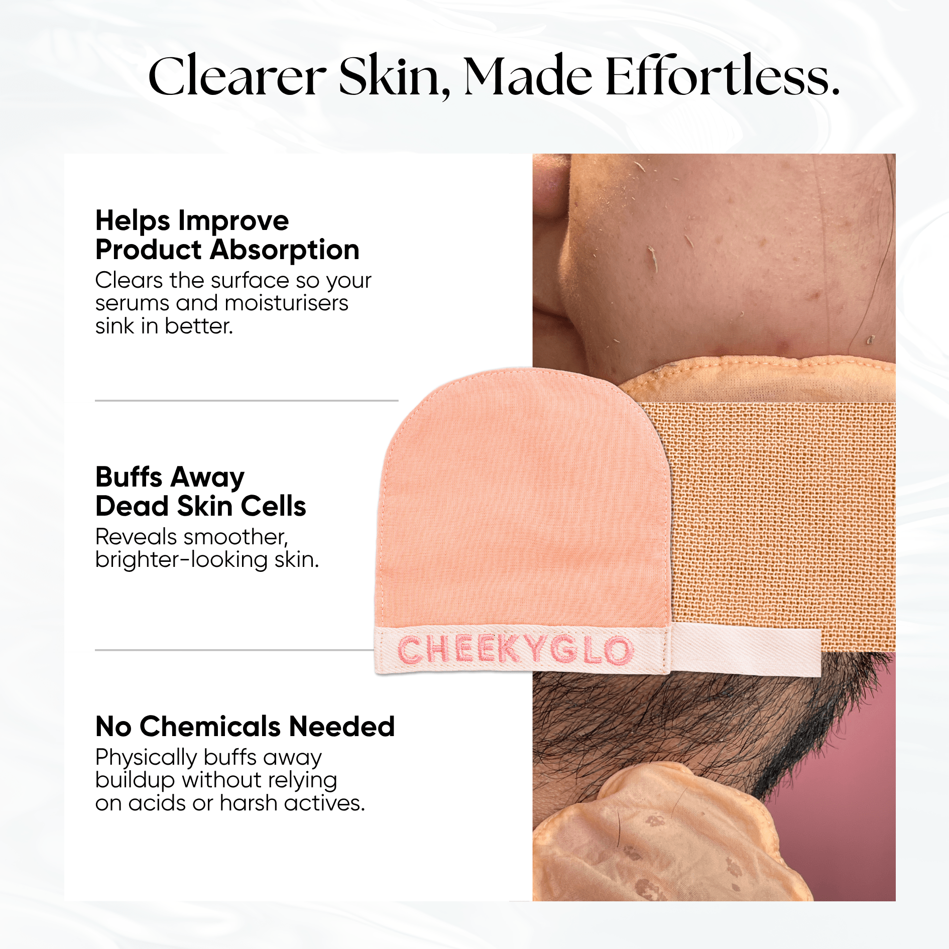 CheekyGlo Silk Exfoliating Face Mitt - CHEEKYGLO