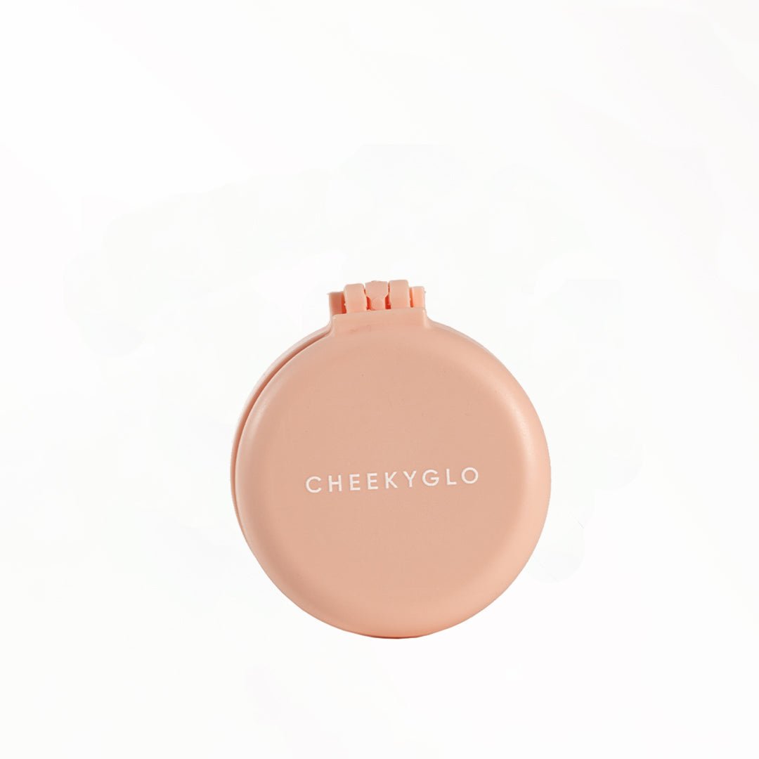 Mini Folding Hair Brush &amp; MIrror Compact - CHEEKYGLO