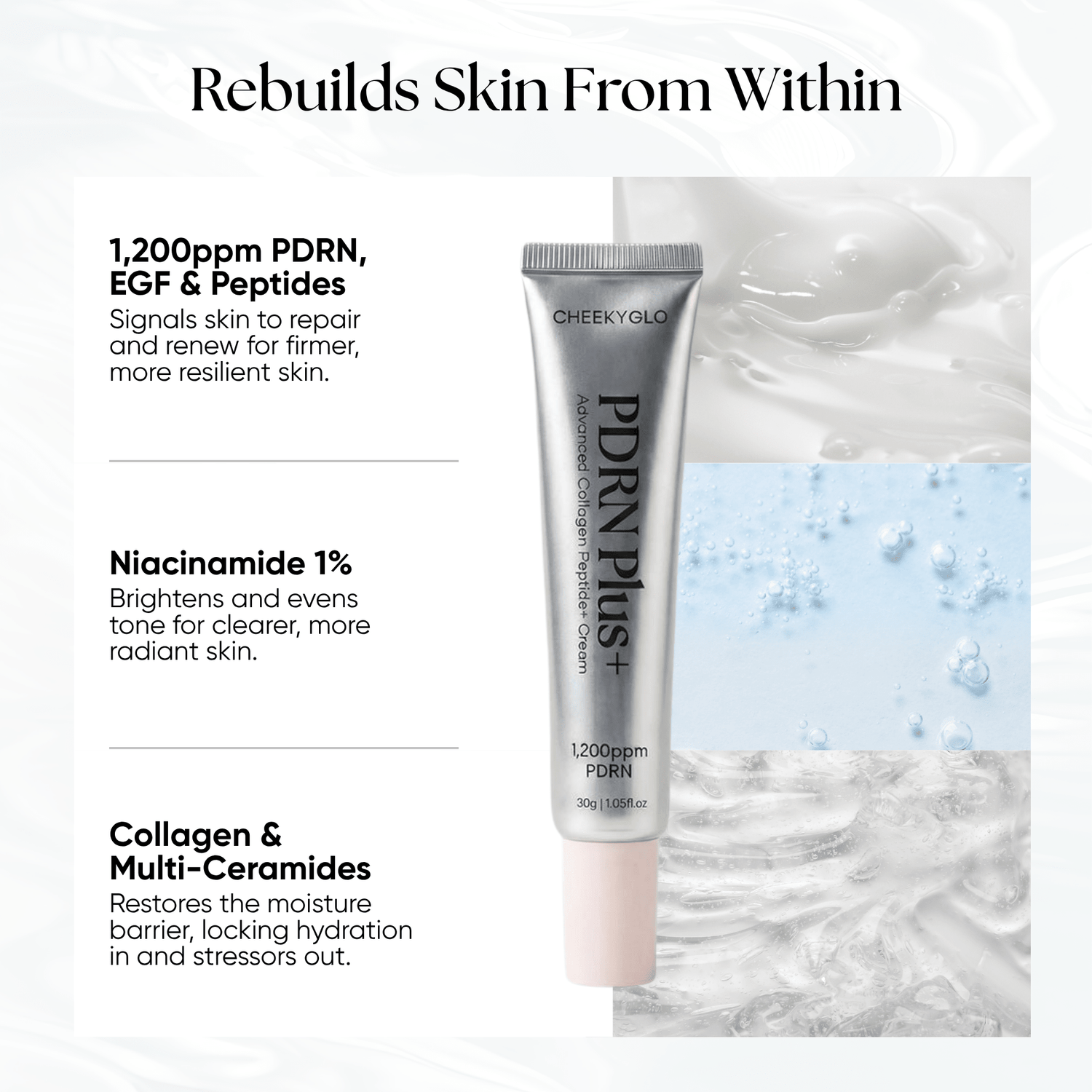PDRN Plus+ Advanced Collagen Peptide Cream - CHEEKYGLO