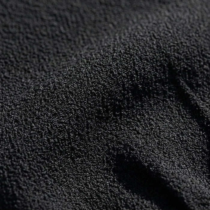 Black exfoliating glove fabric close-up